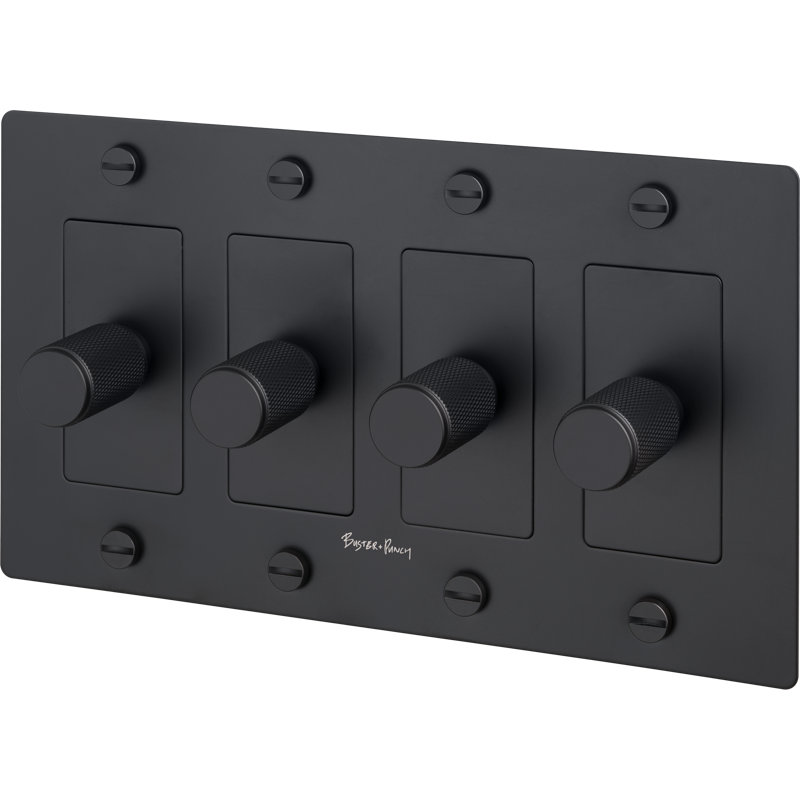 Gradateur 4G / DEL / croix / avec logo, Noir, 4 bandes