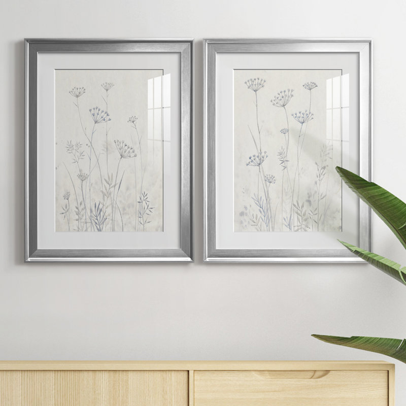 Neutre Queen Anne's Lace I, reproduction encadrée de qualité supérieure - prête à être accrochée, Cadre argenté