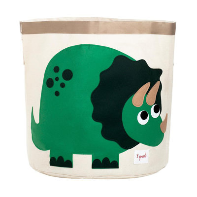 3 Sprouts - Canvas Storage Bin - Laundry and Toy Basket for Baby and Kids - Dinosaur