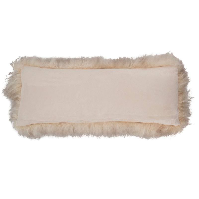 Iyana Wool Throw Pillow, Brown, 14"H x 36"W