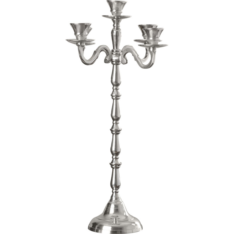Aluminum Metal Decorative Silver Candelabra