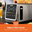 GEEPAS 5-in-1 DIGITAL 4 Slice Long Slot Toaster Stainless Steel Housing, Extra Wide Slots LED Display & Timer 6 Browning Level Removable Crumb Tray 1450W Silver