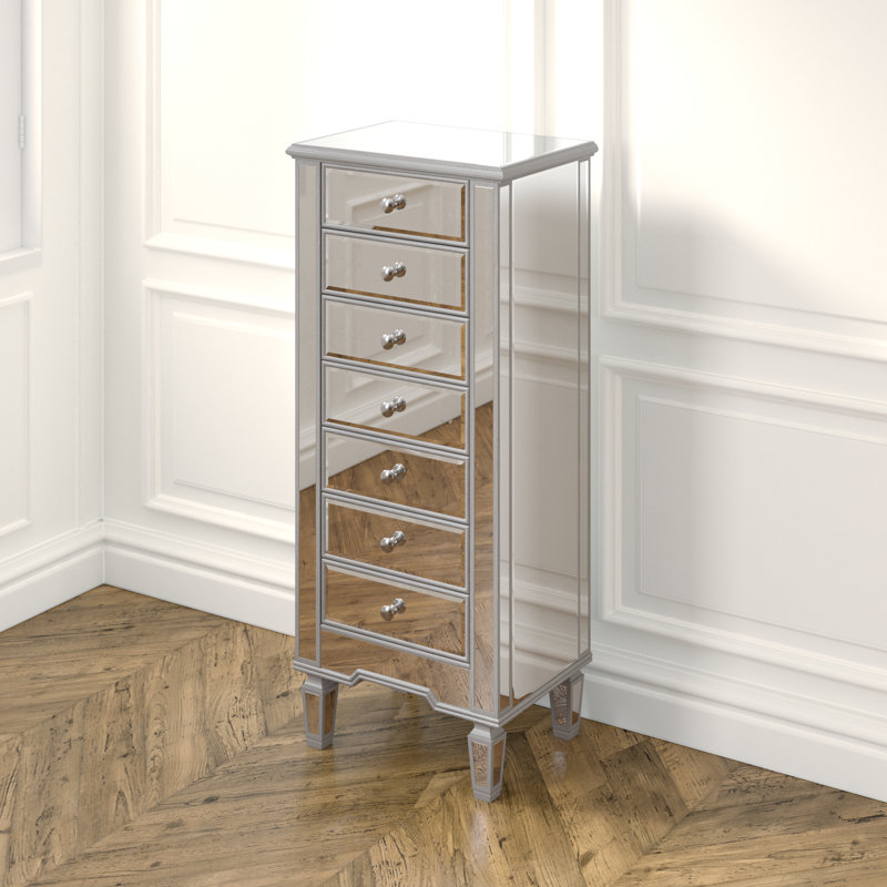 Latasha 20" W 7-Drawer Dresser with Metal Glides and Solid and Manufactured Wood Frame