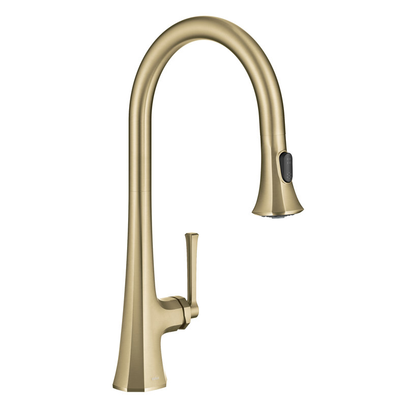 KRAUS Savan 2-Function Single Handle Pull Down Kitchen Faucet in Brushed Gold, Brushed Gold