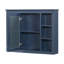 Armoire murale moderne avec miroir, 35 po x 27,5 po, espace de rangement peint bleu, charnières réglables à fermeture en douceur, montées,-130906865