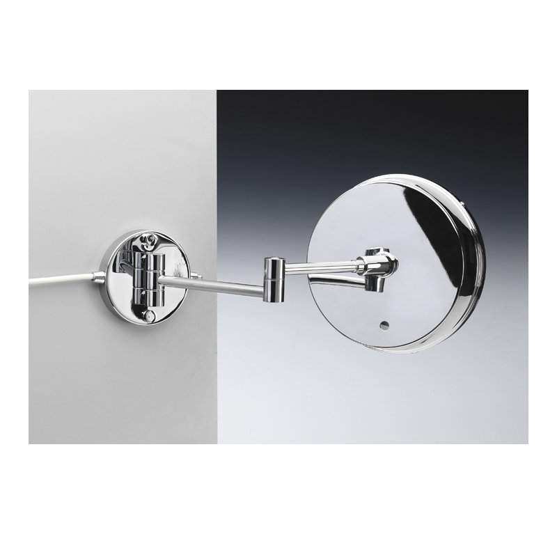 Miroir de maquillage / rasage lumineux, Chrome, Grossissement x5