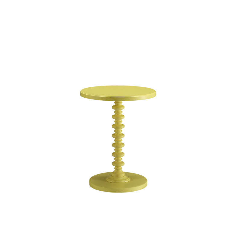 22" Accent End Table,Pedestal End Table, Side Table, Coffee Table, Yellow
