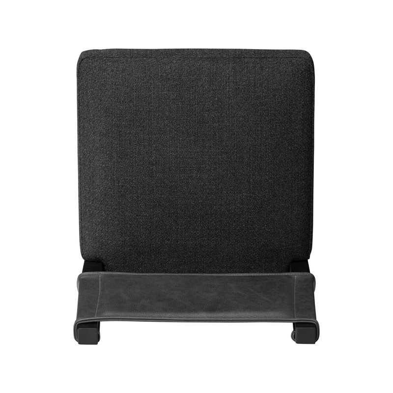 Side Chair in Charcoal, Polyester/Leather Palermo Black, Black