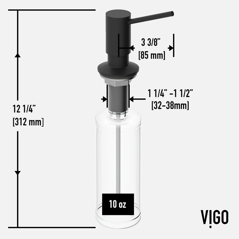 10 oz. Braddock Kitchen Soap Dispenser, Matte Black