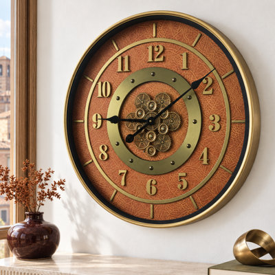 Horloge murale avec engrenages en mouvement de The The Gear, SD-LI_ 24 po ronde