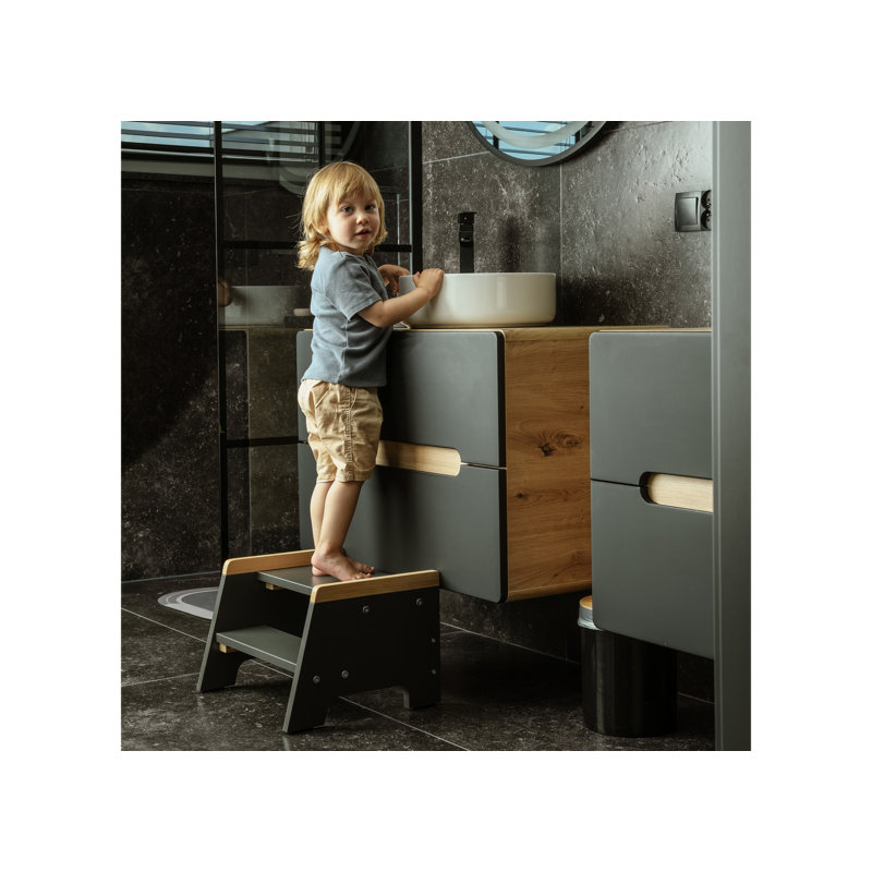 Step Stool, Anthracite/Pine