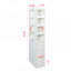Grande bibliothèque moderne en bois avec 4 tablettes à 3 niveaux, 3 tiroirs latéraux et petites tablettes pour le rangement organisé-593397589