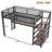 Space-saving Twin Xl Loft Bed, Metal & Mdf Frame, Modern Multifunctional Design