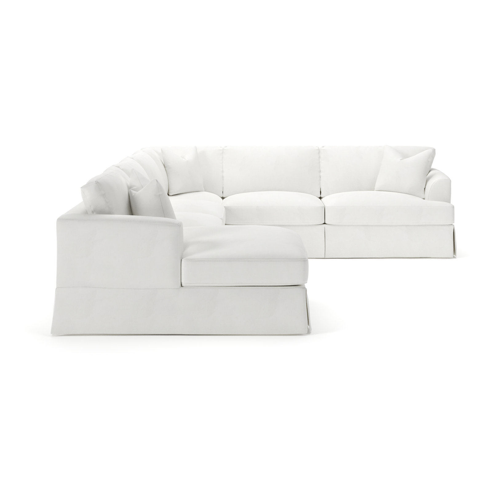 Lucia Chaise Sectional, Left Hand Facing, Classic Bleach White Twill