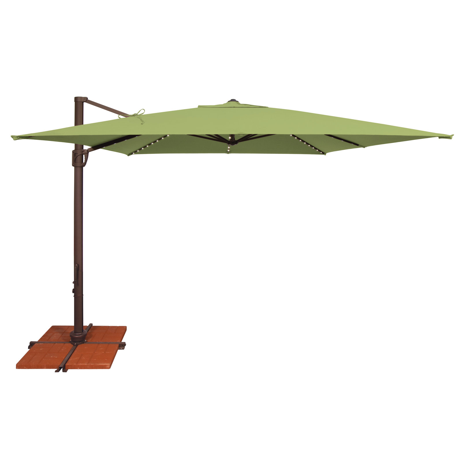 Windell 10' Cantilever Umbrella with Lights, Canvas Ginkgo Sunbrella® Canvas