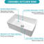 Évier de cuisine 33 po x 18 po à simple cuve en céramique blanche réversible 33 po x 18 po pour des tâches pratiques en porcelaine