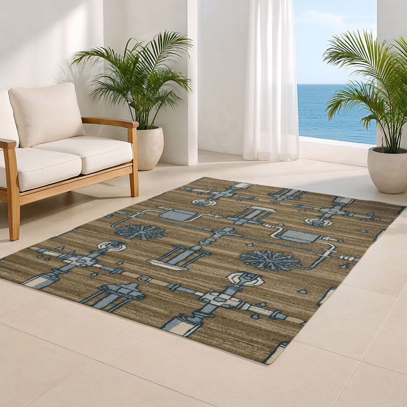 Tapis intérieur et extérieur brun Transport, Rectangulaire 8 pi x 10 pi