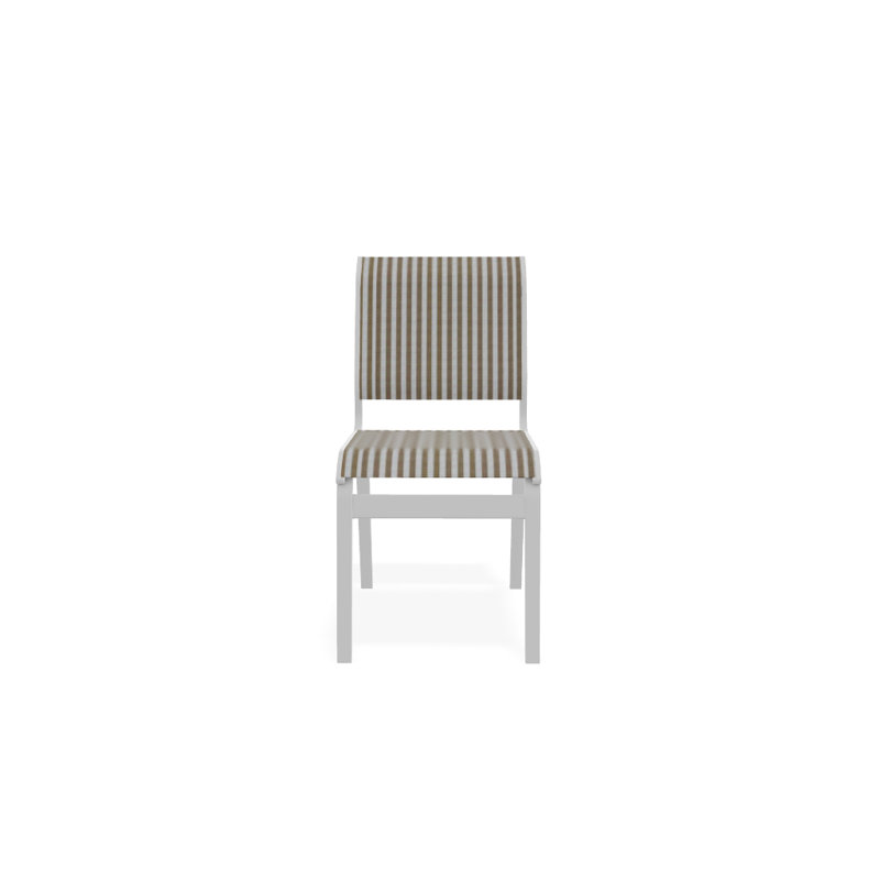 Chaise d'appoint de salle à manger Hiraku, Blanc texturé, Brun clair