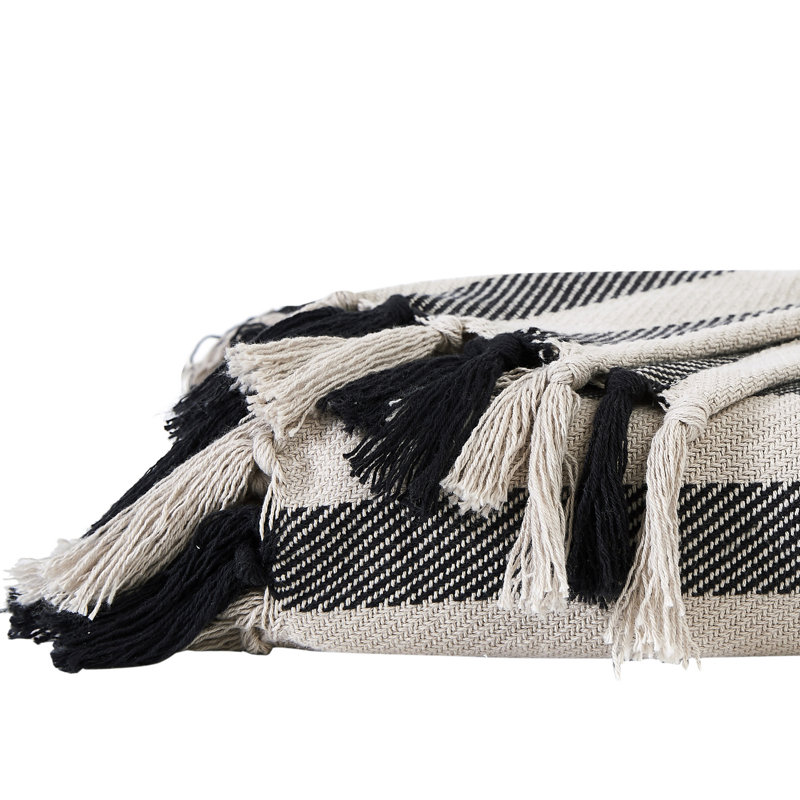 Jeté et jetés 100% coton Southshore Fine Linens, Noir, noir, noir, noir, 50 po x 60 po