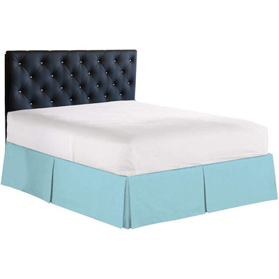 Jupe de lit plissée très grand à 3 côtés - douce et facile à ajuster avec une chute sur mesure de 14 pouces - qualité hôtelière, infroissable et résistante à la décoloration