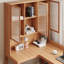 Bureau en L Burlywood avec verre en L et bois massif-340035328-340035330