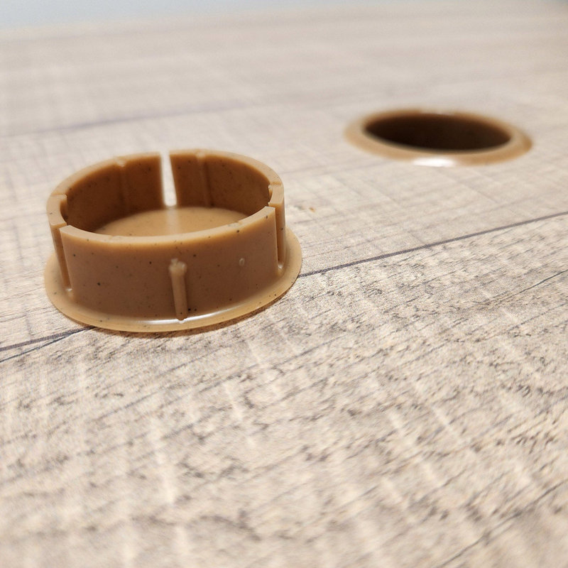 Teakwood and Sawcut Resin Round Outdoor Dining Table