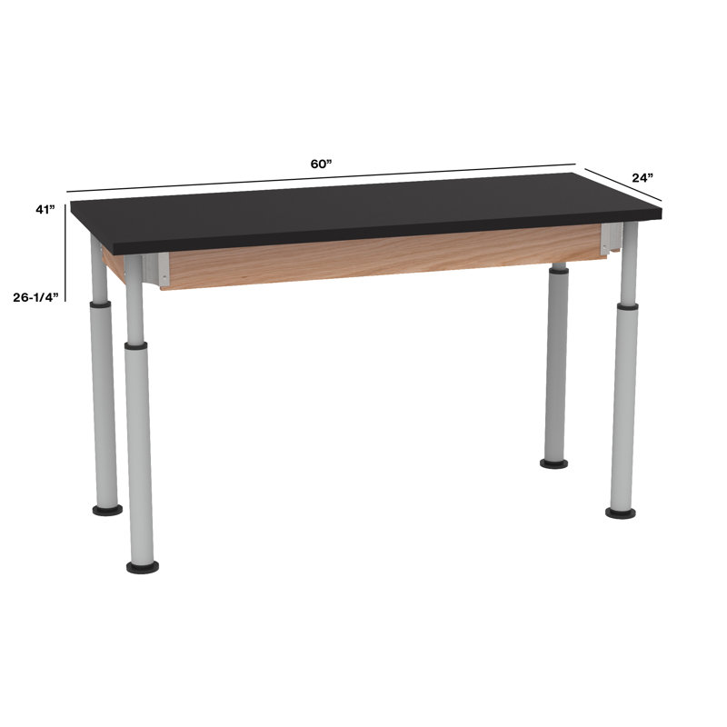 Ensemble de table rectangulaire et de chaises Uplift, H 42 po x L 60 po x l 24 po, Stratifié haute pression noir / chêne