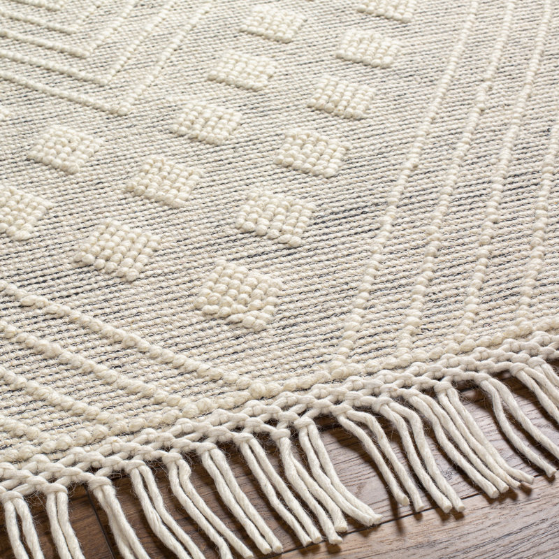 Anelisse Geometric Flatweave Area Rug in Beige/Gray, Rectangle 8' x 10'