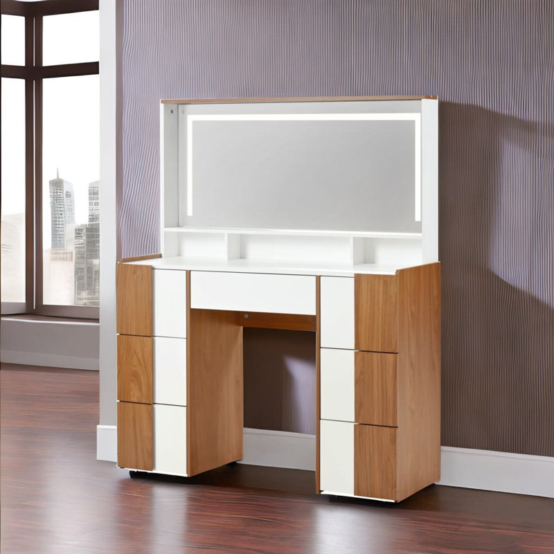 Table de coiffeuse avec miroir lumineux
