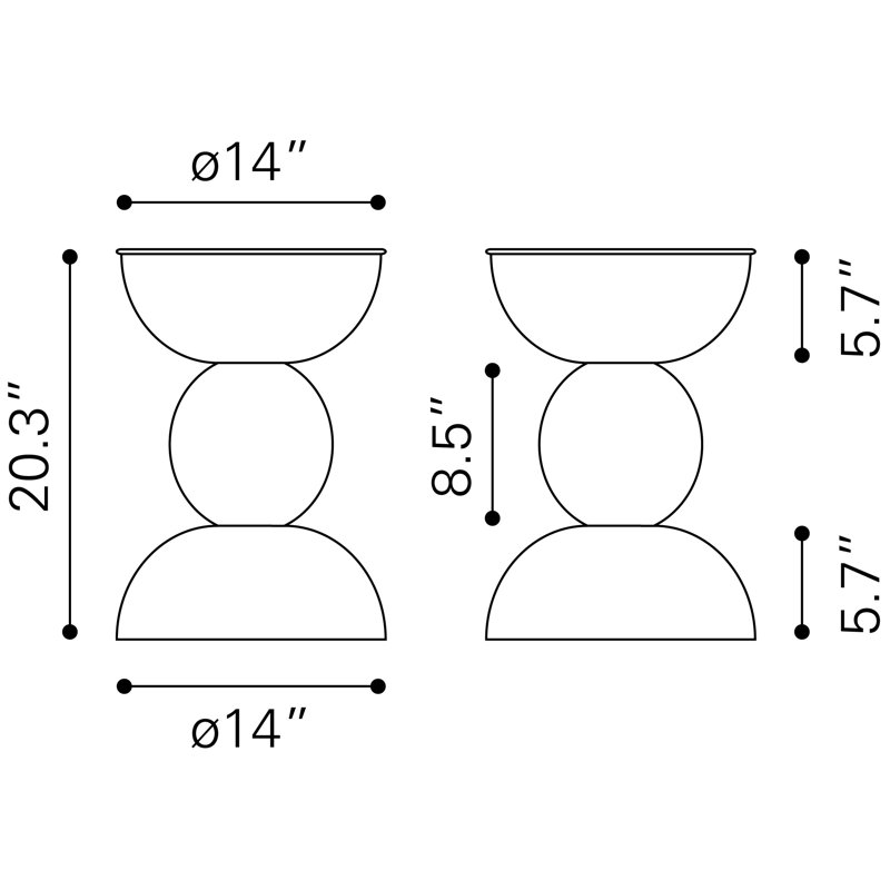 Table d'appoint Tripoli bronze