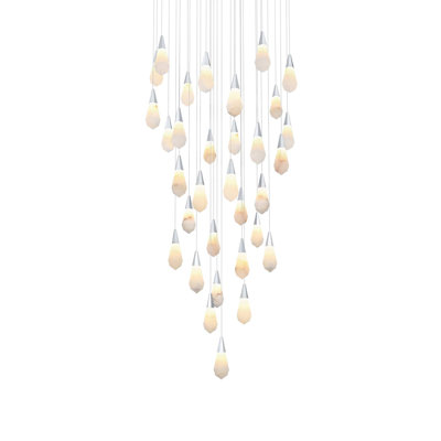 Lustre rond en albâtre 42 po Belote