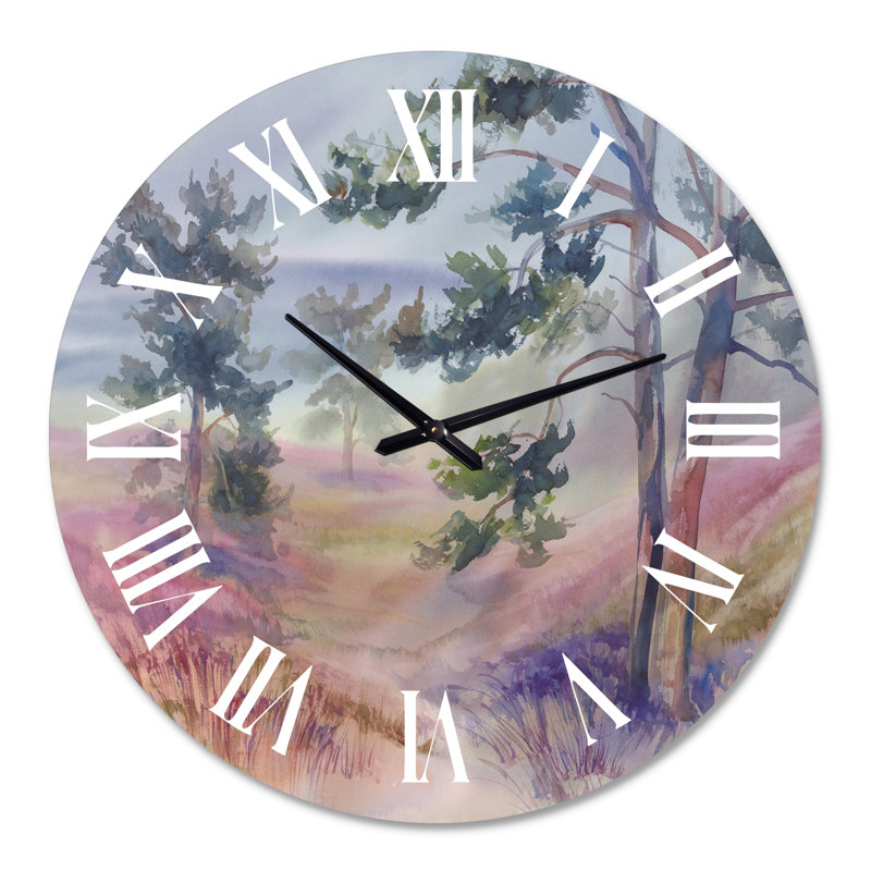Pin dans la prairie d'été - horloge murale maison de campagne, Médium