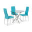 Avinsh Glass Top Metal Base Dining Table