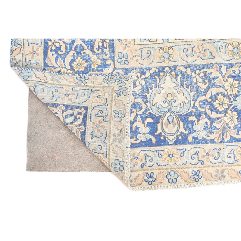 Tapis oriental bleu unique 10X14 One-of-a-Kind