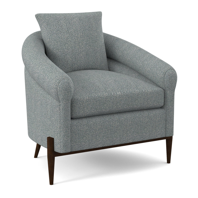 Chaise Jaxson, Noyer américain, Mélange de polyester Maya cyan