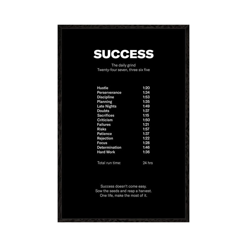 Success (Black Edition) by Avesix - Print on Canvas, 101.6 cm H x 66.04 cm W, Black Framed