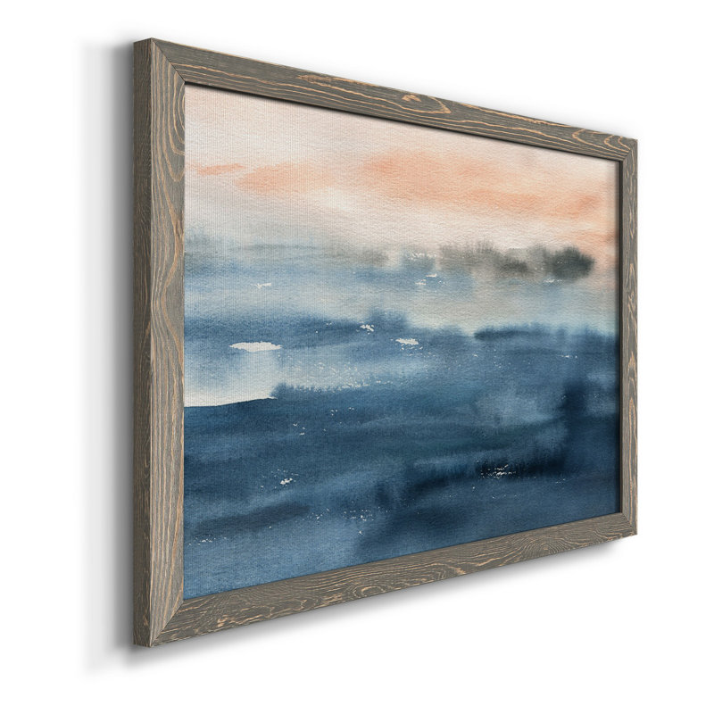 Lake Sunrise - Peinture sur toile encadrée, H 24 po x l 18 po x P 1,5 po, Gris