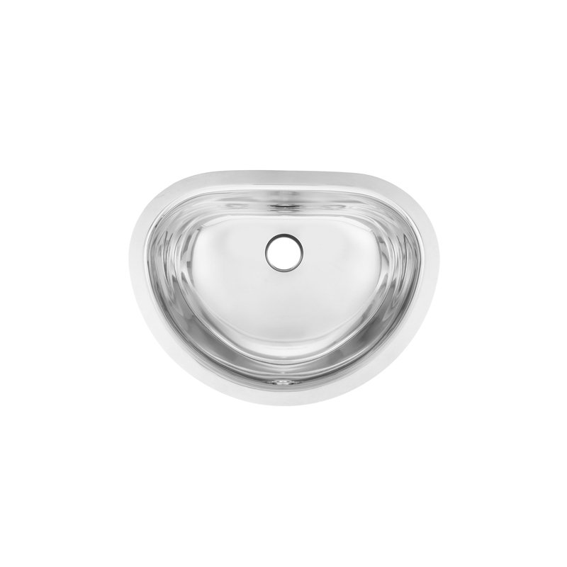 Lavabo de salle de bain circulaire encastré en métal avec trop-plein Prevoir