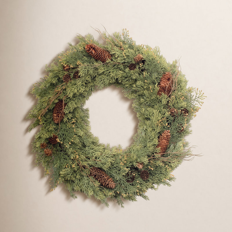 Pine and Pinecone Wreath 22"D