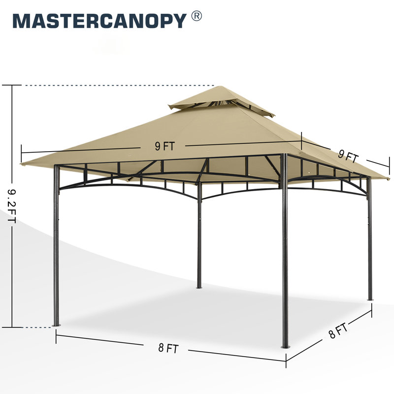 MASTERCANOPY steel garden pavilion, Beige, 9 pi x 9 pi