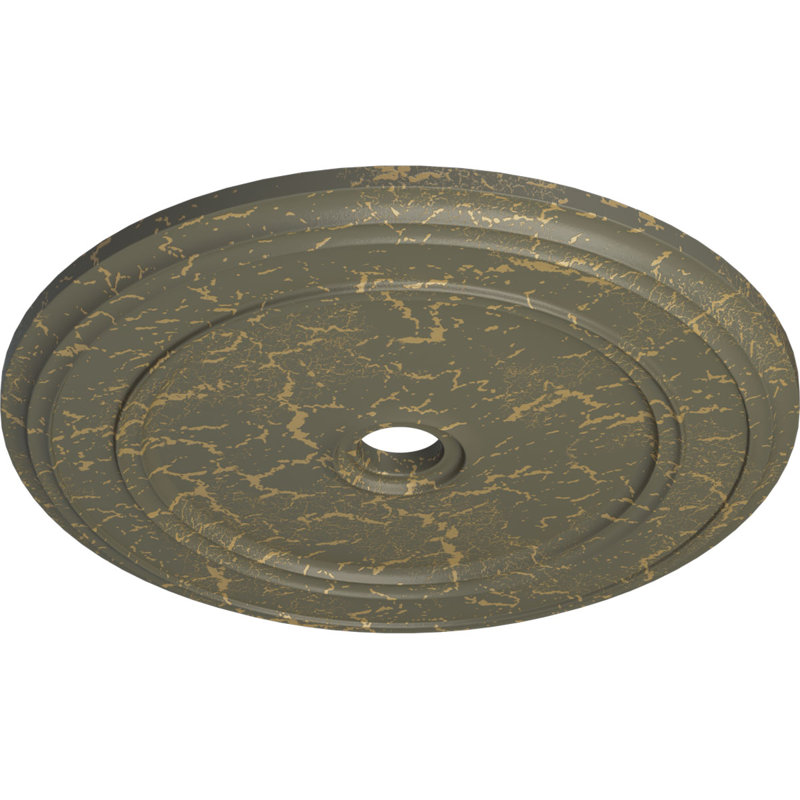 Médaillon de plafond classique Endurathane, diamètre extérieur de 41 1/8 po x P 4 po x P 2 1/8 po (convient aux auvents jusqu'à 5 1/2 po), finition craquelée d'hamamélis peinte à la main