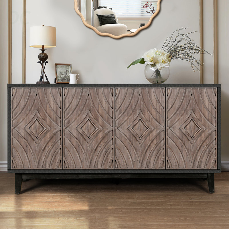 Buffet Mid Mid Century, Brun antique