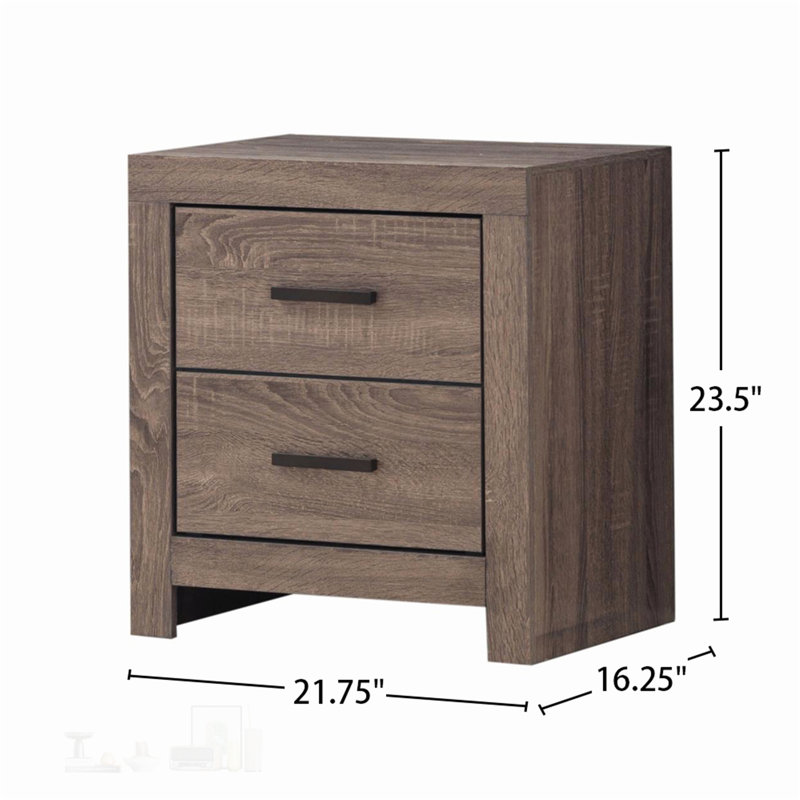 Table de chevet en pin massif avec 2 tiroirs, durable et élégante pour le rangement de chevet organisé