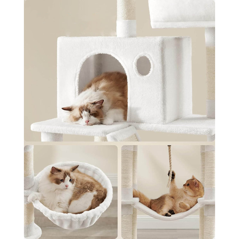 206cm H Cat Tree, Cream White
