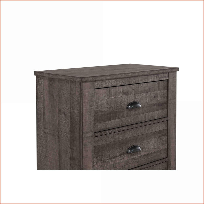 Commode, commode contemporaine à 4 tiroirs en bois gris rustique | Gris | Bois, Brun