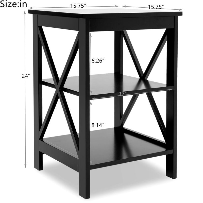 Table d'appoint noire avec revêtement de finition en laque spéciale