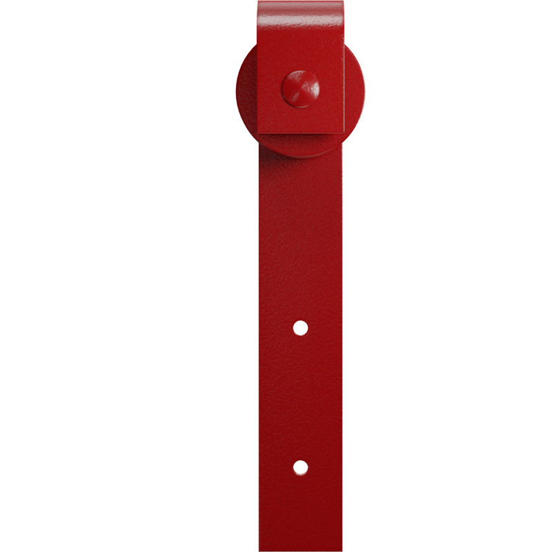 Premium J-Strap Roller Hanger Standard Single Barn Door Hardware Kit, Regal Red