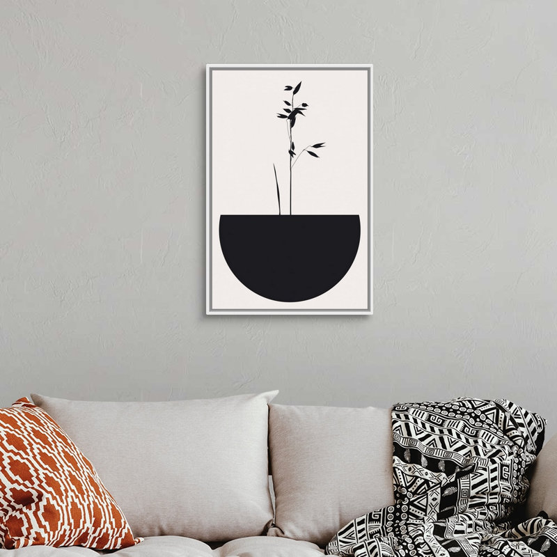 " Abstracticum " by Kubistika Art Painting Print, 32" H x 22" W, White Framed Canvas