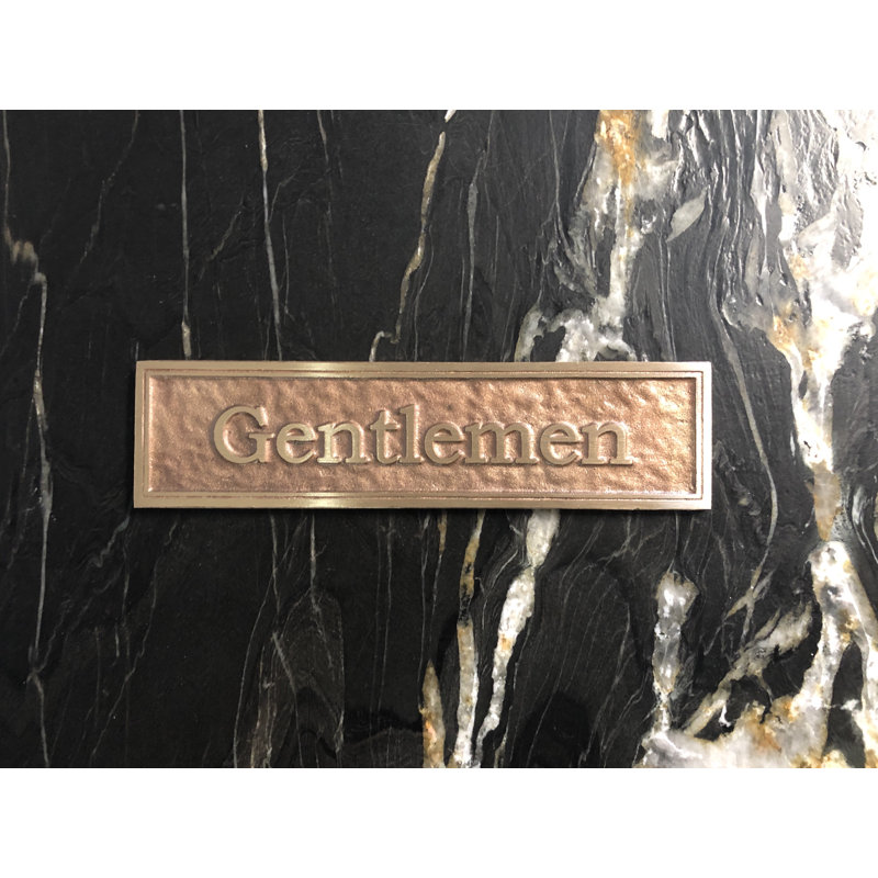 Enseigne à toilettes gentlemen’s Contemporary, Laiton / doré