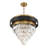 Marquise 4-Light Chandelier in Matte Black with Warm Brass Accents